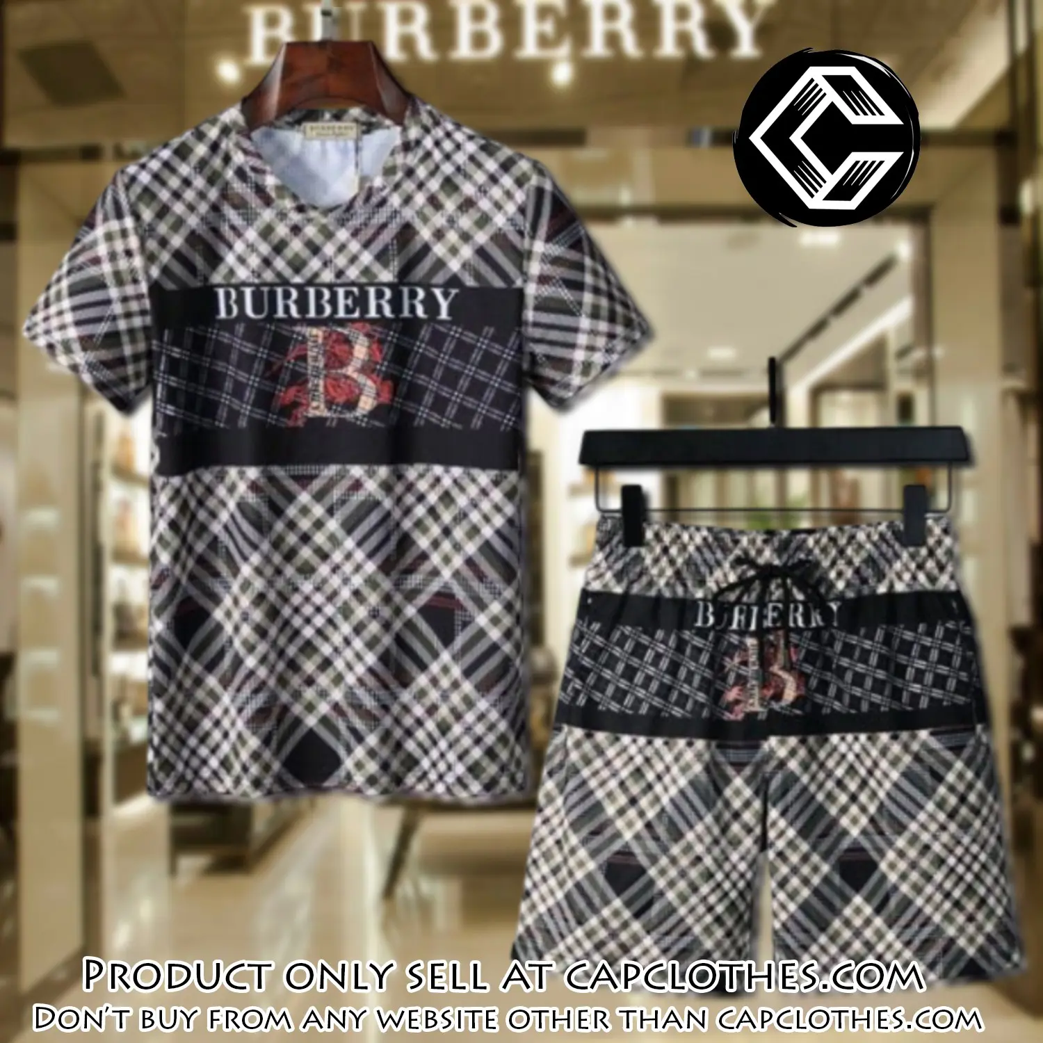 Burberry combo unisex tshirt & short limited luxury outfit cts1033 cc5648231